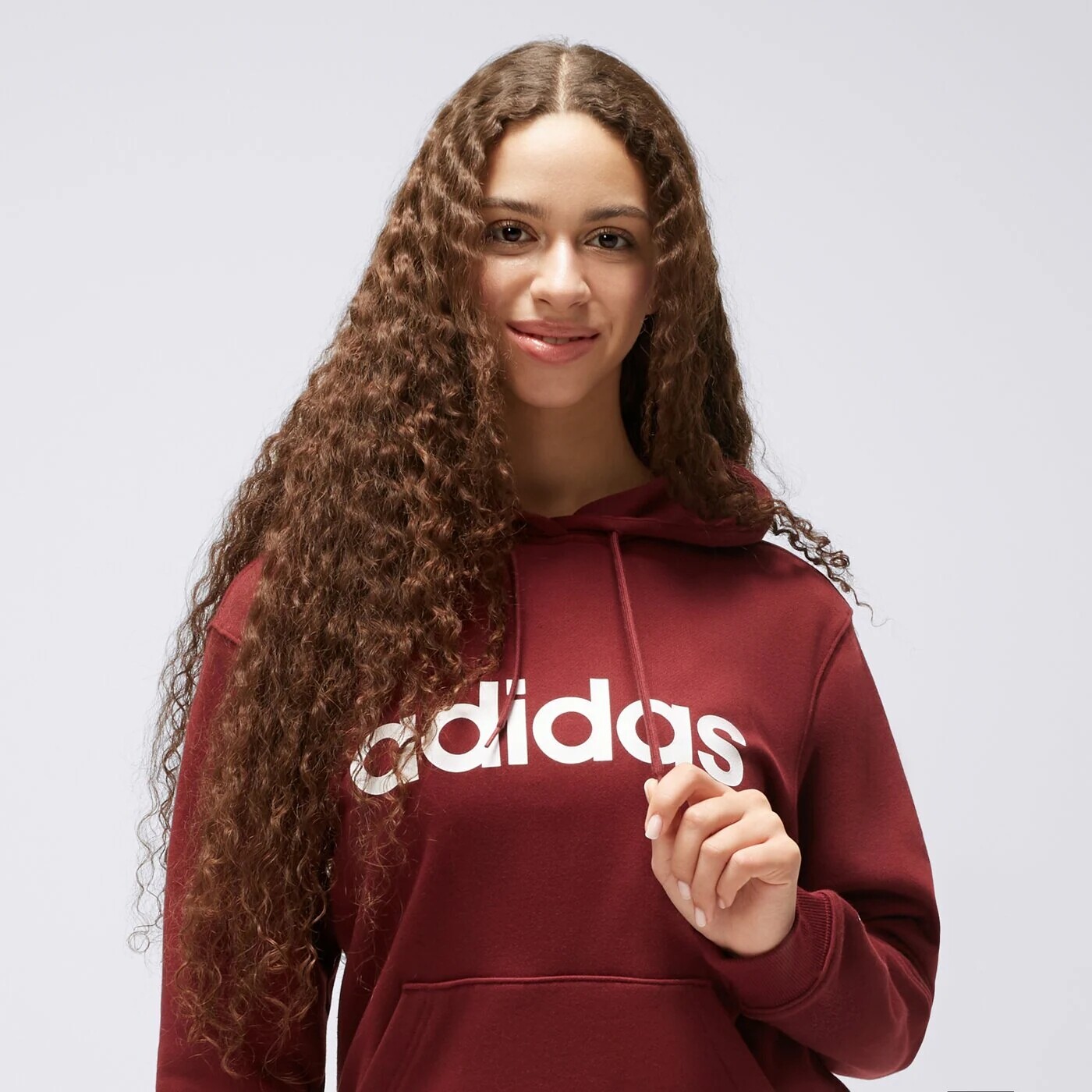 

Свитшот Adidas с капюшоном, бордовый