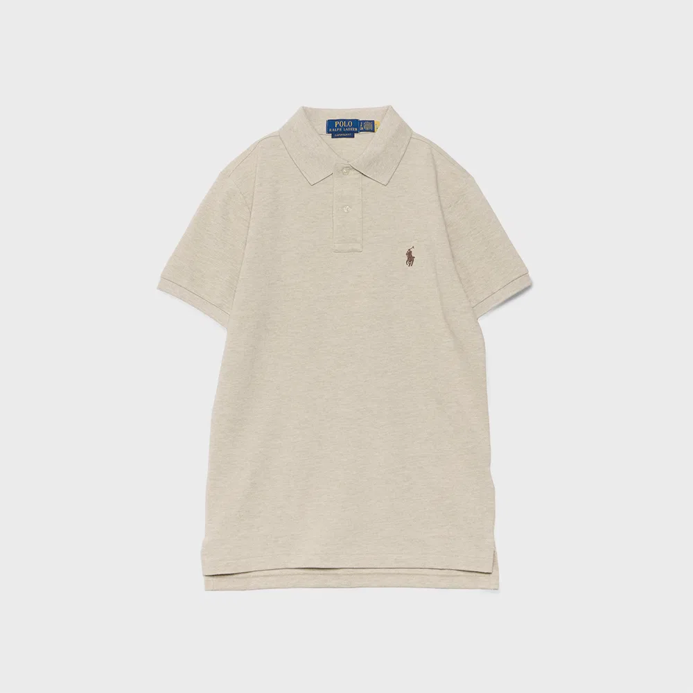 Мужская футболка-поло Polo Ralph Lauren Custom Slim Fit Mesh, серая