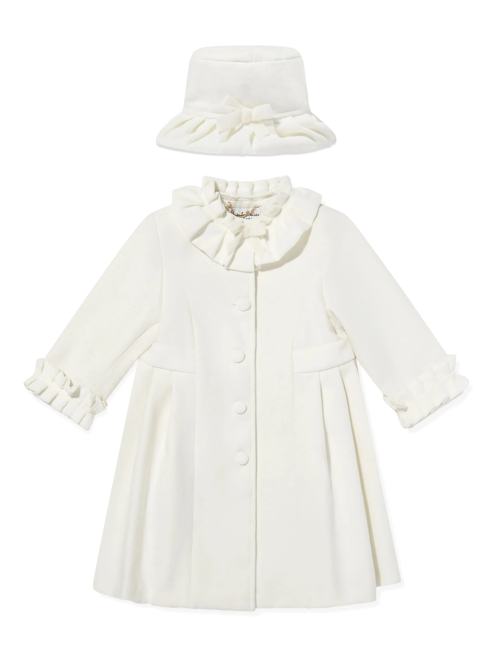 

Комплект из пальто и шапки с оборками Sarah Louise, нейтральный