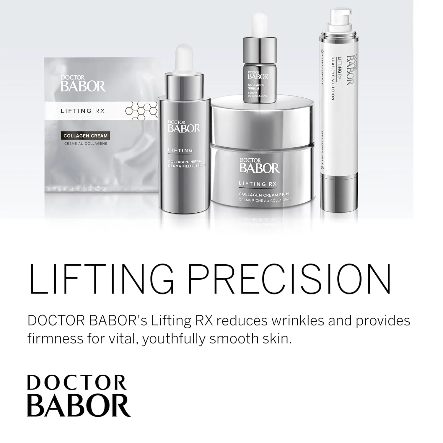 Doctor Babor Lifting Rx Dual Eye Solution, дневной и ночной крем для глаз, дневной комплекс для упругости и гладкости, ночной комплекс против темных кругов и мешков, борьба с морщинками и гусиными лапками — фото 3