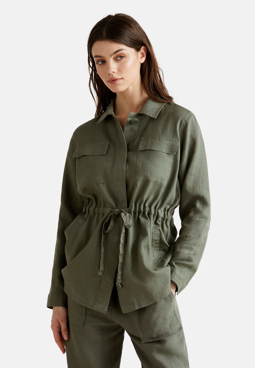 

Летняя куртка WITH DRAWSTRING United Colors of Benetton, зеленый