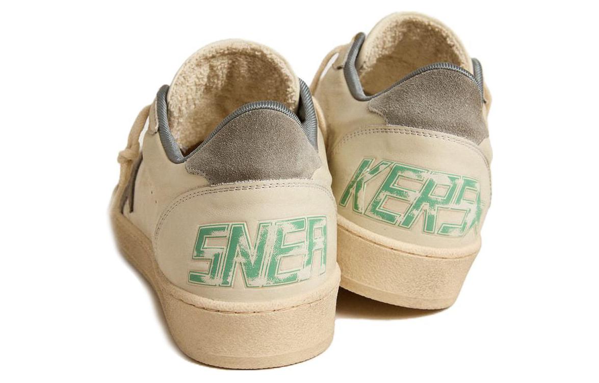 Golden Goose Баллстар Стар потертые кожаные кроссовки серо-белые, цвет Gray White — фото 3