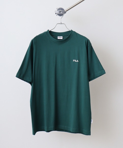 

Футболка из хлопка с вышитым логотипом и карманом FILA, зеленый
