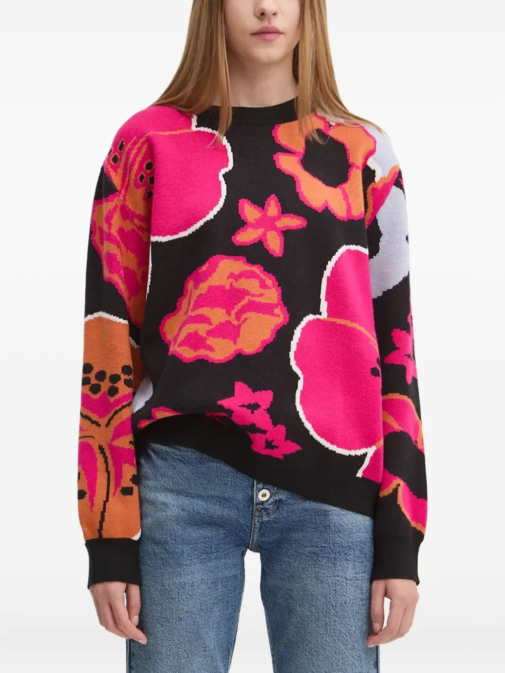 

Свитер с цветочным принтом Desigual, черный