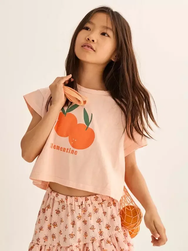 Детская хлопковая футболка Cozmo Syrak Clementine, цвет Облачно-розовый Cozmo Brand