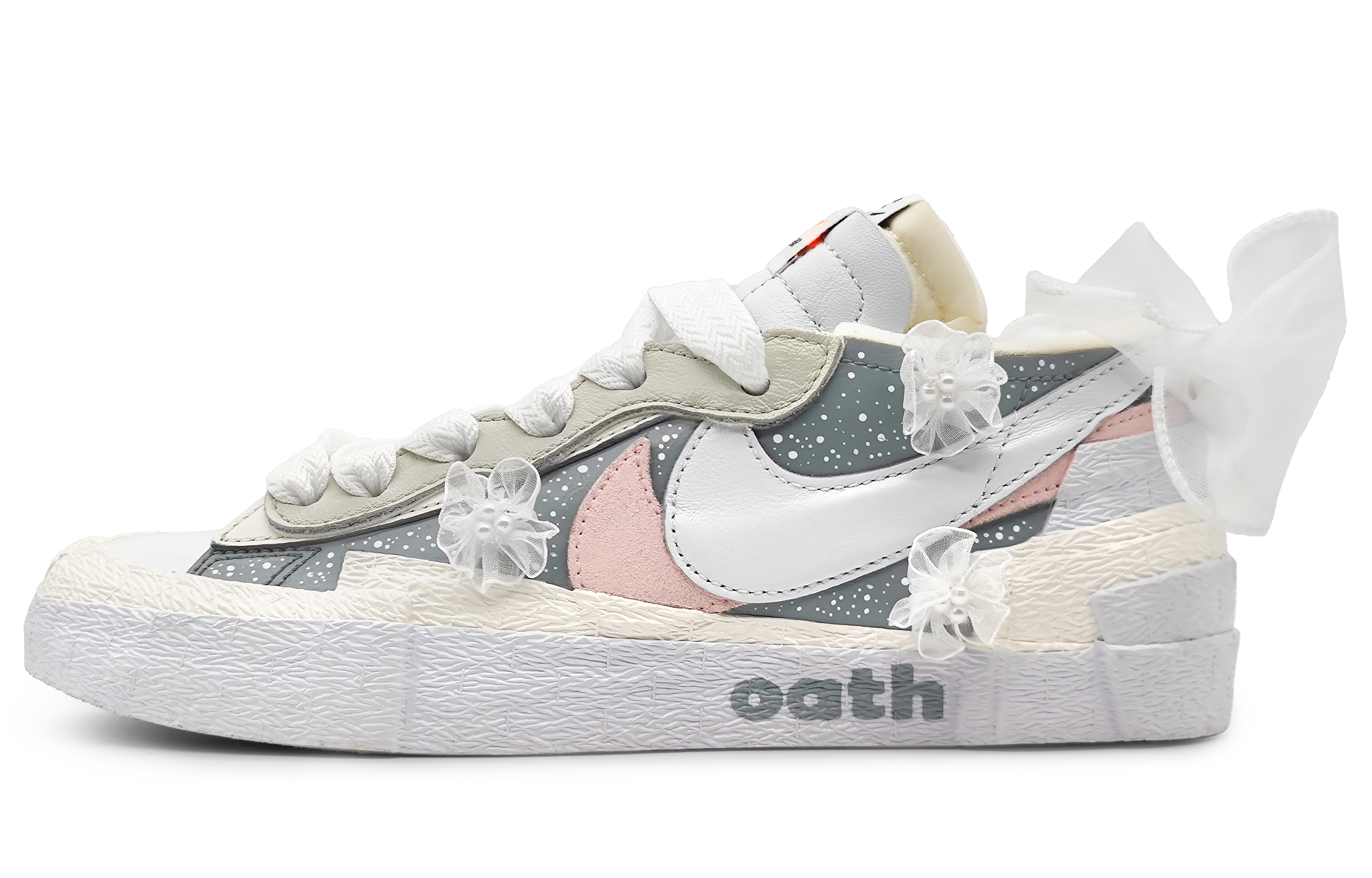 

Кроссовки Nike Blazer Skateboard Shoes Unisex Low-Top Gray White/Pink