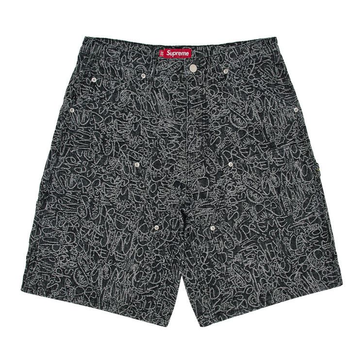 

Шорты Supreme Handwriting Double Knee Denim Short, Black