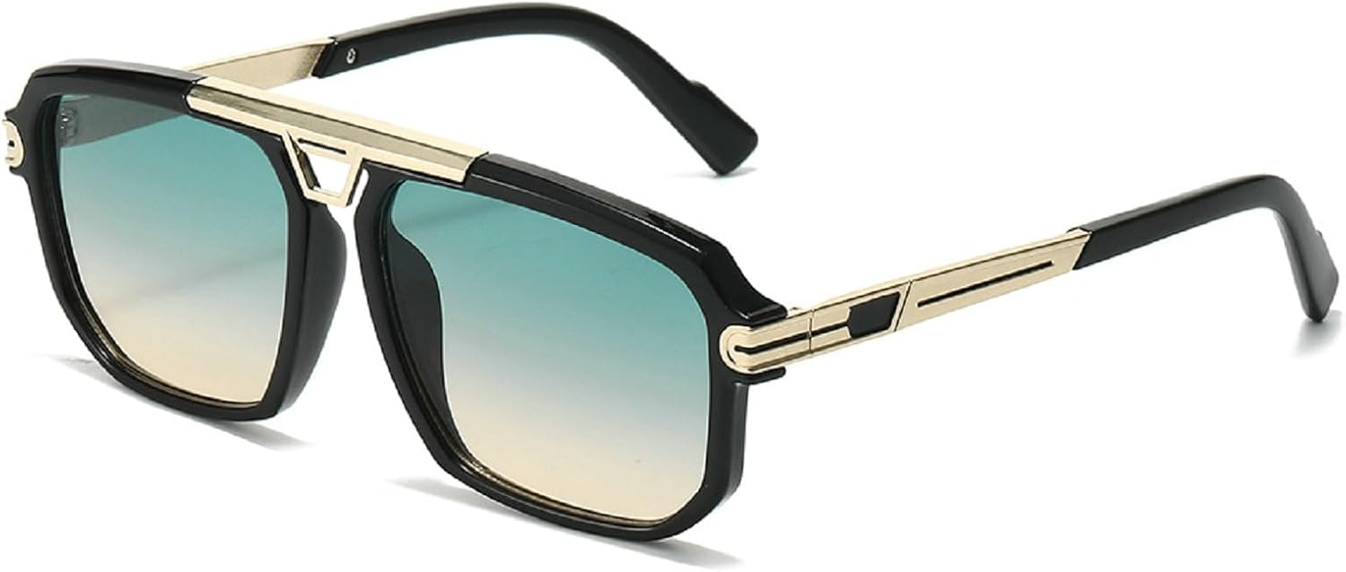 

Популярные модные квадратные мужские солнцезащитные очки-пилот в стиле ретро 70-х, дизайнерские, с прозрачными градиентными линзами, защита от УФ-излучения UV400, женские солнцезащитные очки в стиле панк mincl, Green