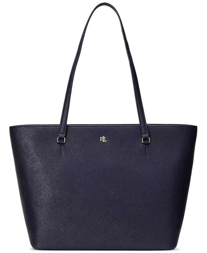 

Сумка-шоппер Karly среднего размера из кожи Crosshatch Lauren Ralph Lauren, синий