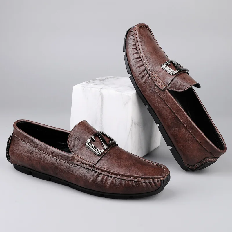 H2 Мужские повседневные туфли low top черные/коричневые — фото 4