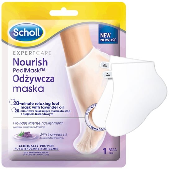 

Питательная маска для ног с маслом лаванды Scholl, Expert Care Nourish Pedi Mask