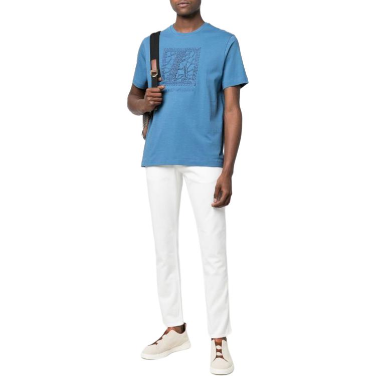 Лоскутные джинсы Slim Fit EMPORIO ARMANI, белые — фото 3