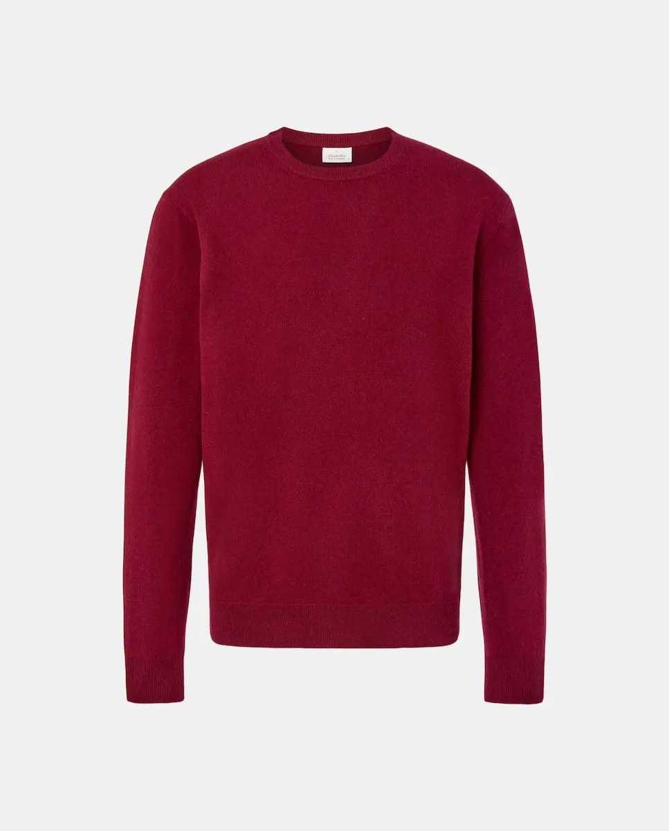 

Свитер с круглым вырезом, гладкий, из кашемировой шерсти Emidio Tucci, бордовый