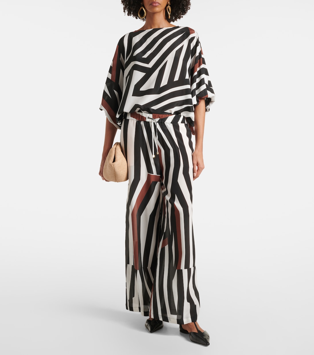 Широкие брюки-кюлоты из полосатого шелка Tropea Max Mara, Riga Spezzata — фото 2