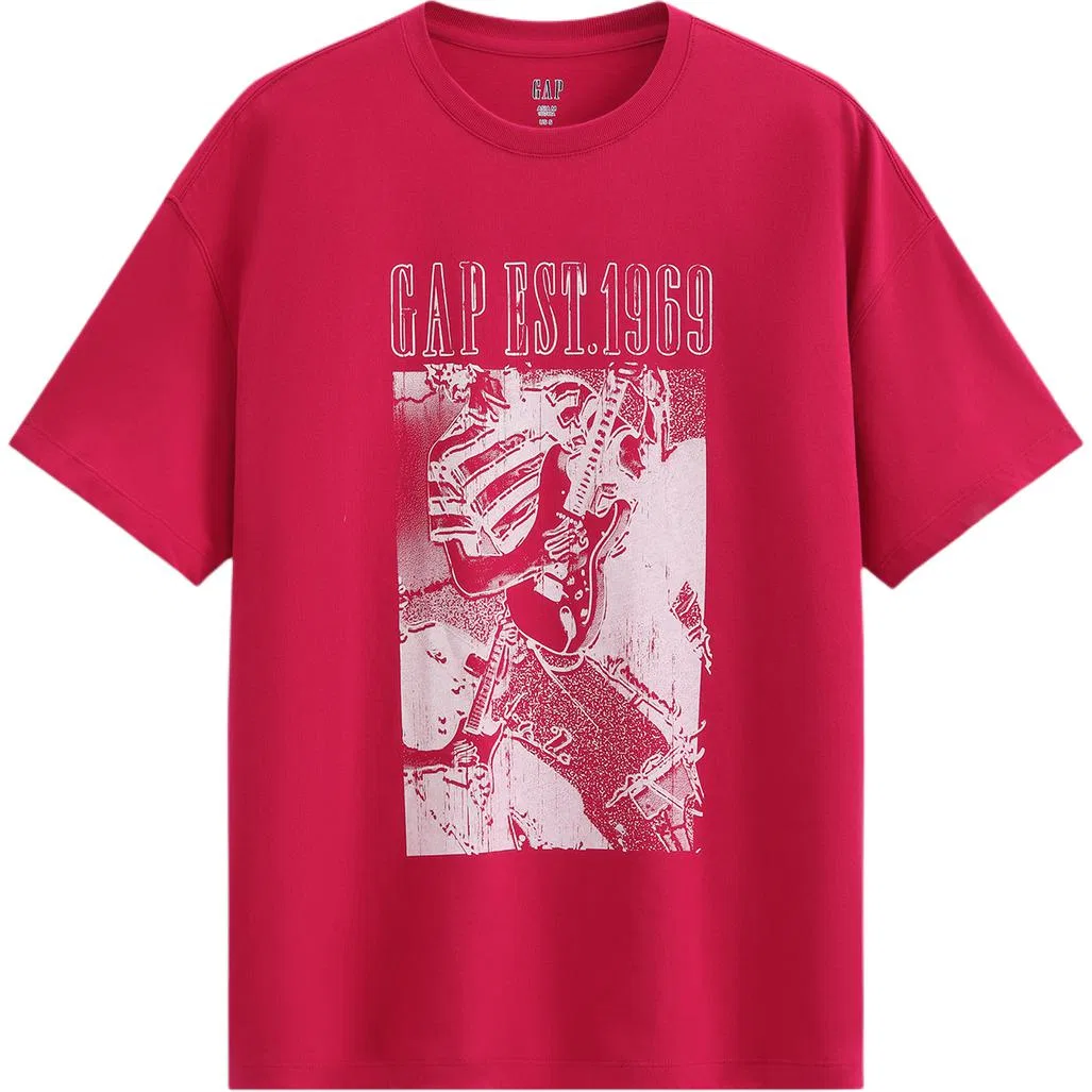 Футболка с круглым вырезом GAP Rose Red