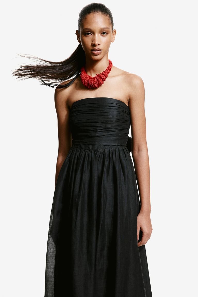 

Платье-Бандо ramie H&M, черный