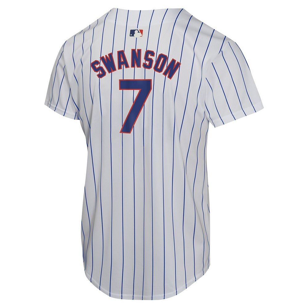 Молодежная футболка Nike Dansby Swanson White Chicago Cubs Home Game Player, цвет Cub White — фото 4
