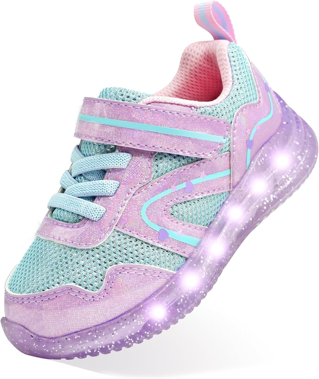 

Детские кроссовки SKYWHEEL для девочек и мальчиков со светодиодной подсветкой, легкие, сетчатые, дышащие, для ходьбы и бега, фиолетовый