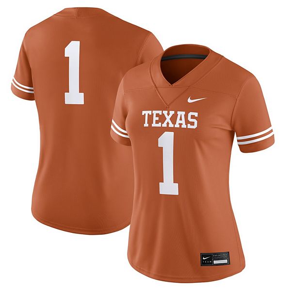 

Женская футболка Texas Longhorns #1 texas orange Nike, Оранжевый, Женская футболка Texas Longhorns #1 texas orange Nike