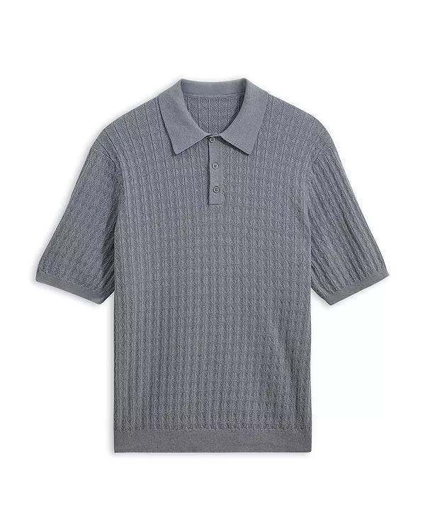 

Поло-Рубашка из неаполитанского хлопка и кашемира Wax London, серый