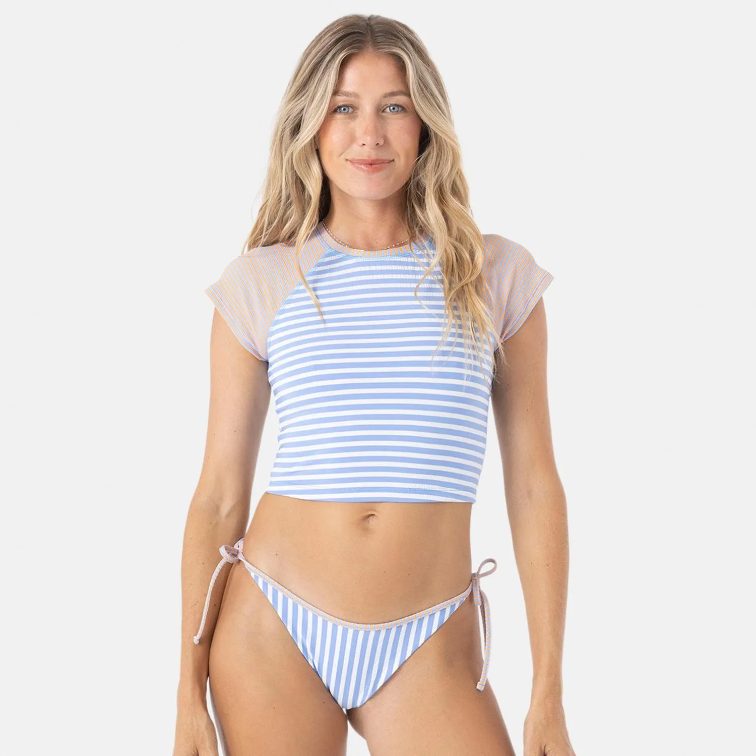 

Тихоокеанское шоссе укороченный рашгард Roxy, Orange/Blue