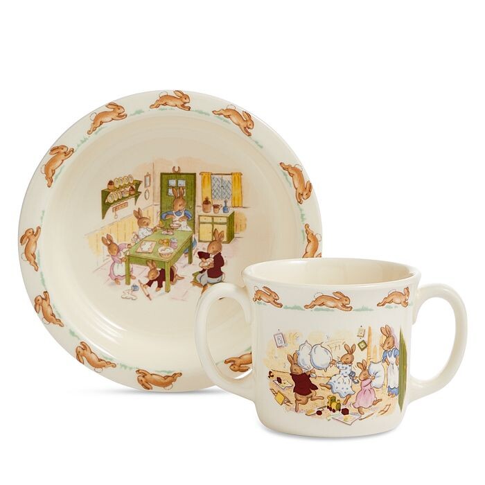 

Набор из 2 предметов Royal Doulton Bunnykins Детская миска и кружка с 2 ручками, мультиколор