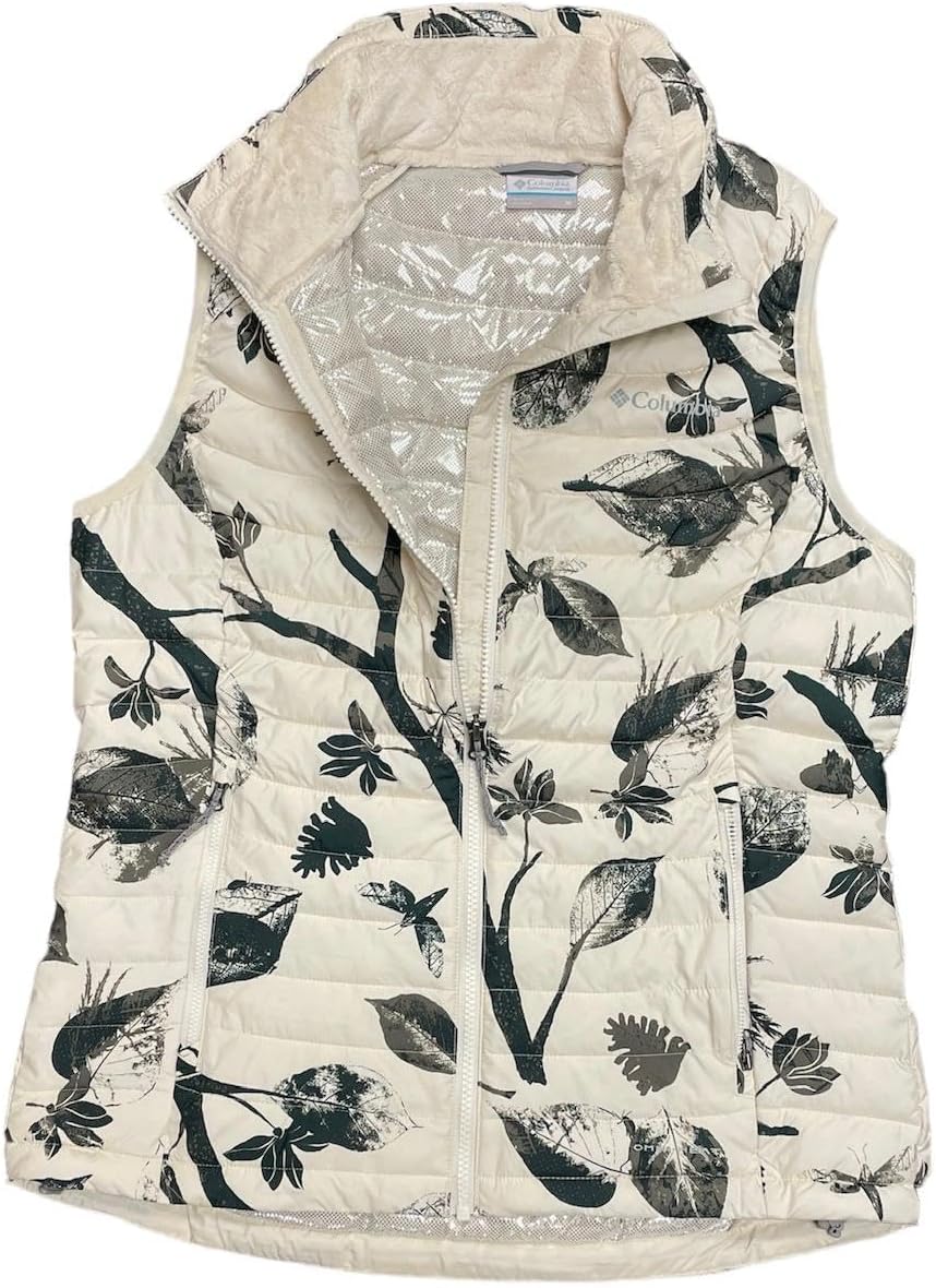 

Женский утепленный жилет Columbia White Out Omni Heat с застежкой-молнией, Off White/Dark Green