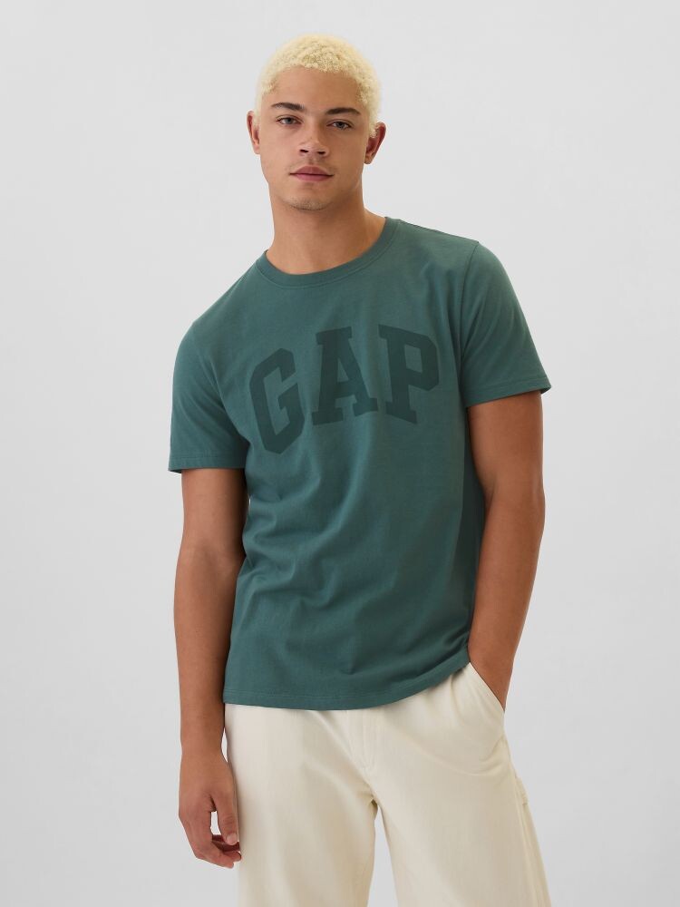 

Хлопковая повседневная мягкая базовая футболка с логотипом Gap, зеленый