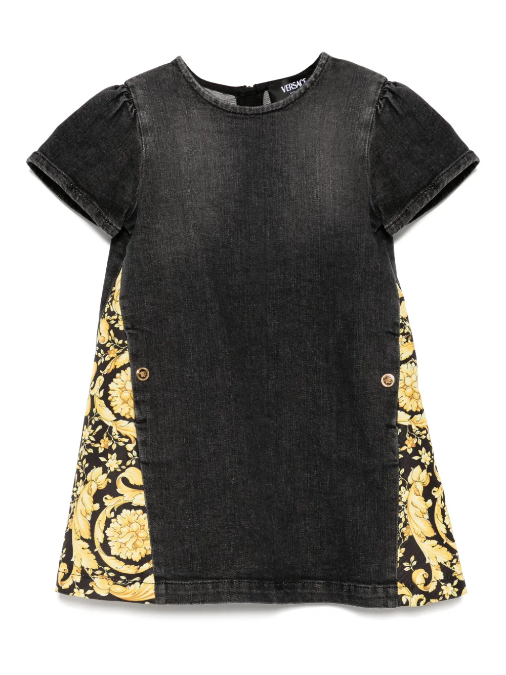 

Джинсовое платье с короткими рукавами Versace Kids, серый