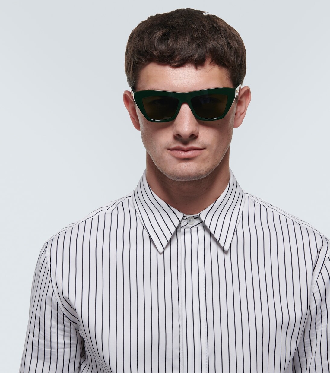 Солнцезащитные очки «кошачий глаз» Bottega Veneta, зеленый — фото 2
