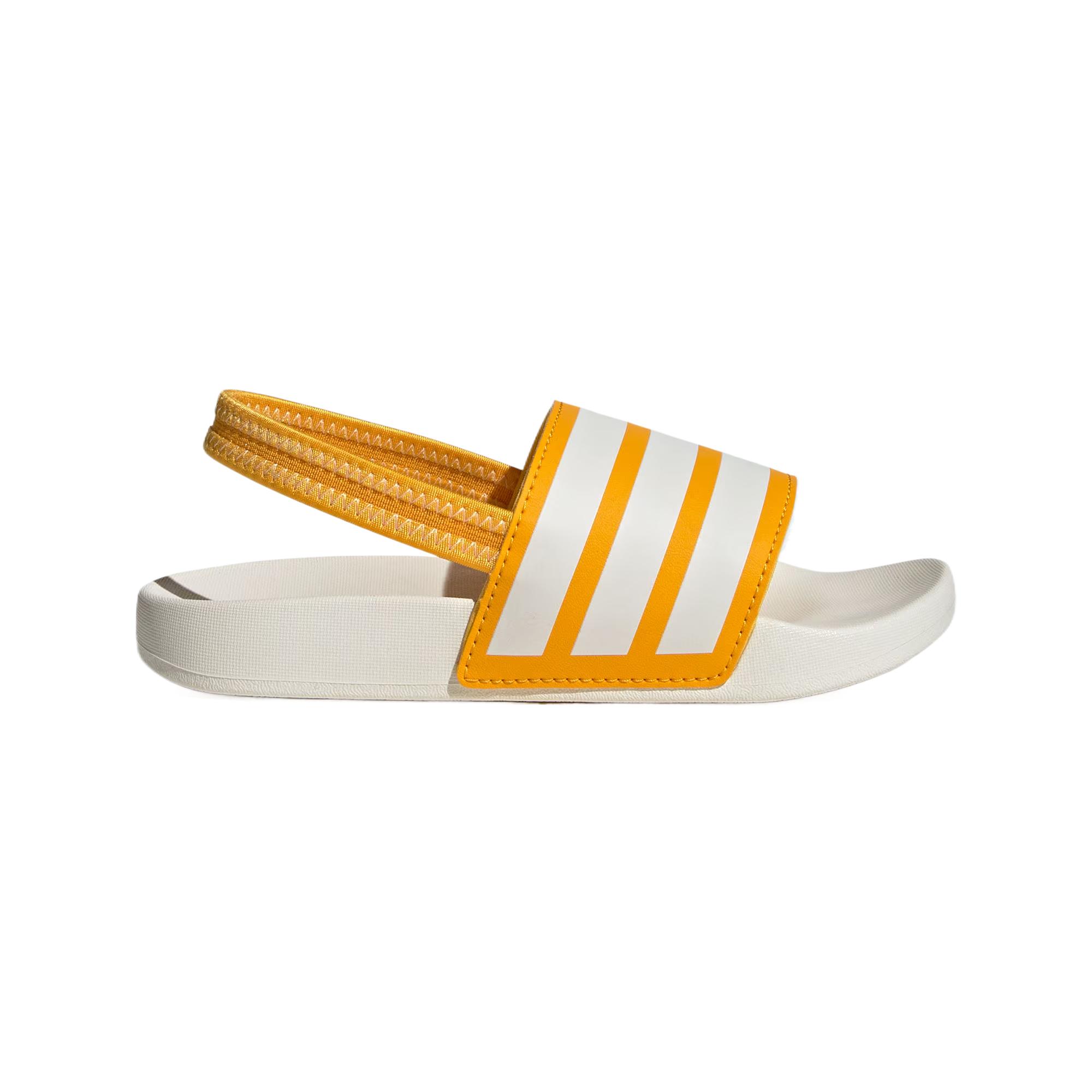 Adidas Детские сандалии Adilette желтые белые для детей 3-7 лет — фото 3