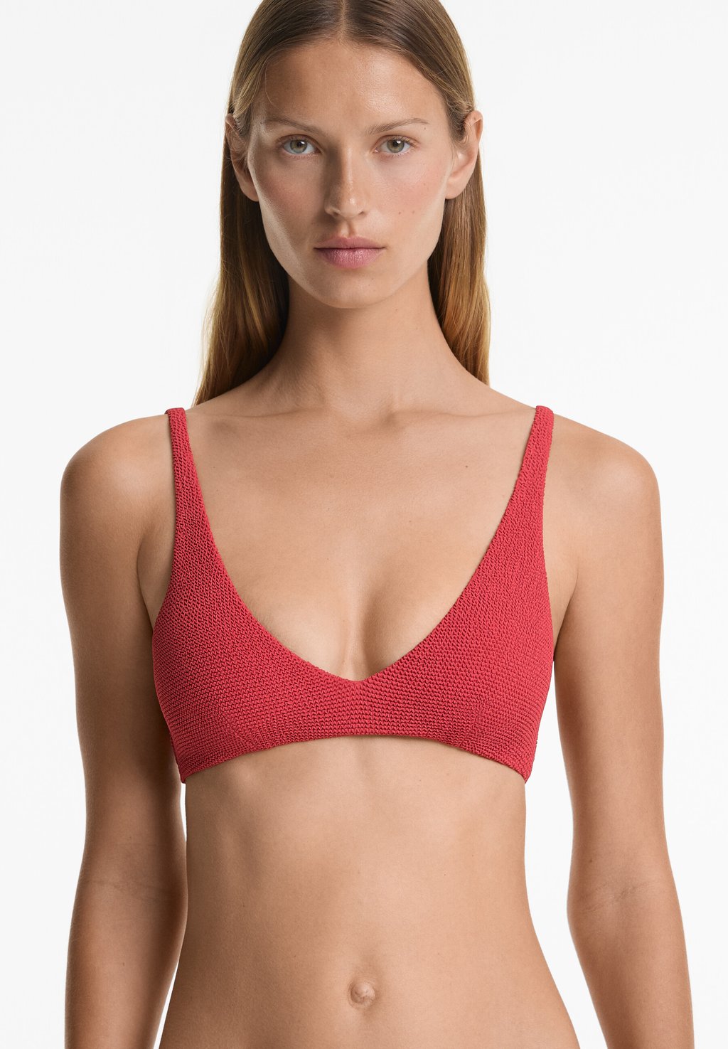 

Верх бикини CRINKLE HALTER OYSHO, цвет Mottled Pink