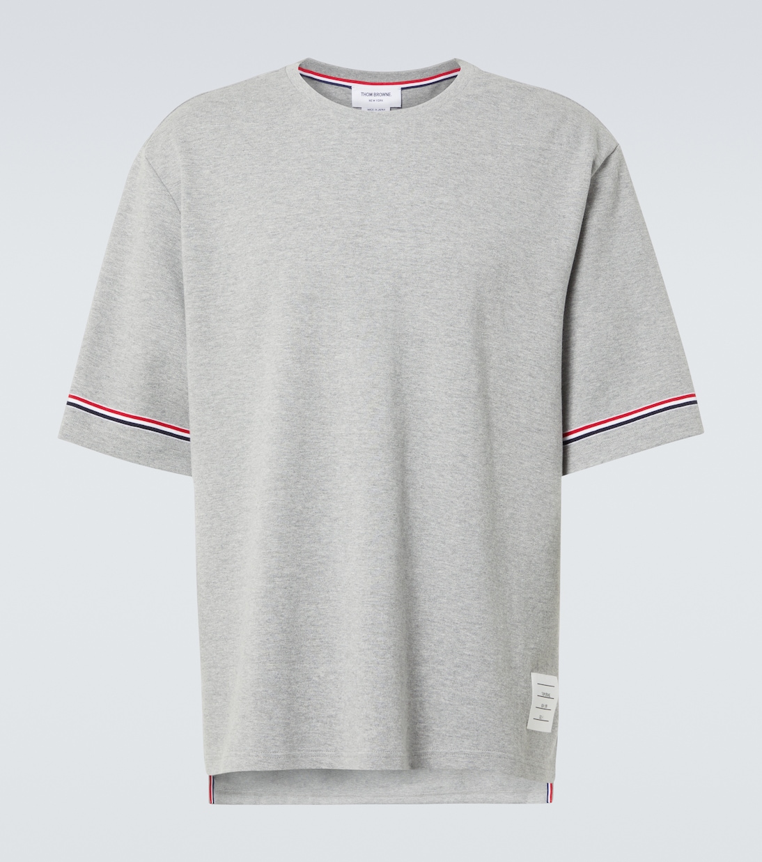 

Футболка из хлопка с 4 полосками Thom Browne, Lt Grey