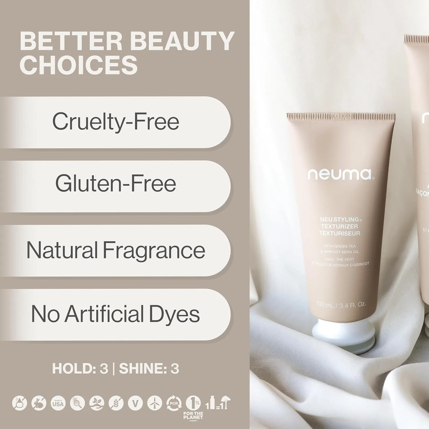 Крем для текстурирования волос Neuma Neu Styling Hair Texturizer Crème, 3,4 жидких унции. Крем для текстурирования волос с ароматом хурмы., Green — фото 4