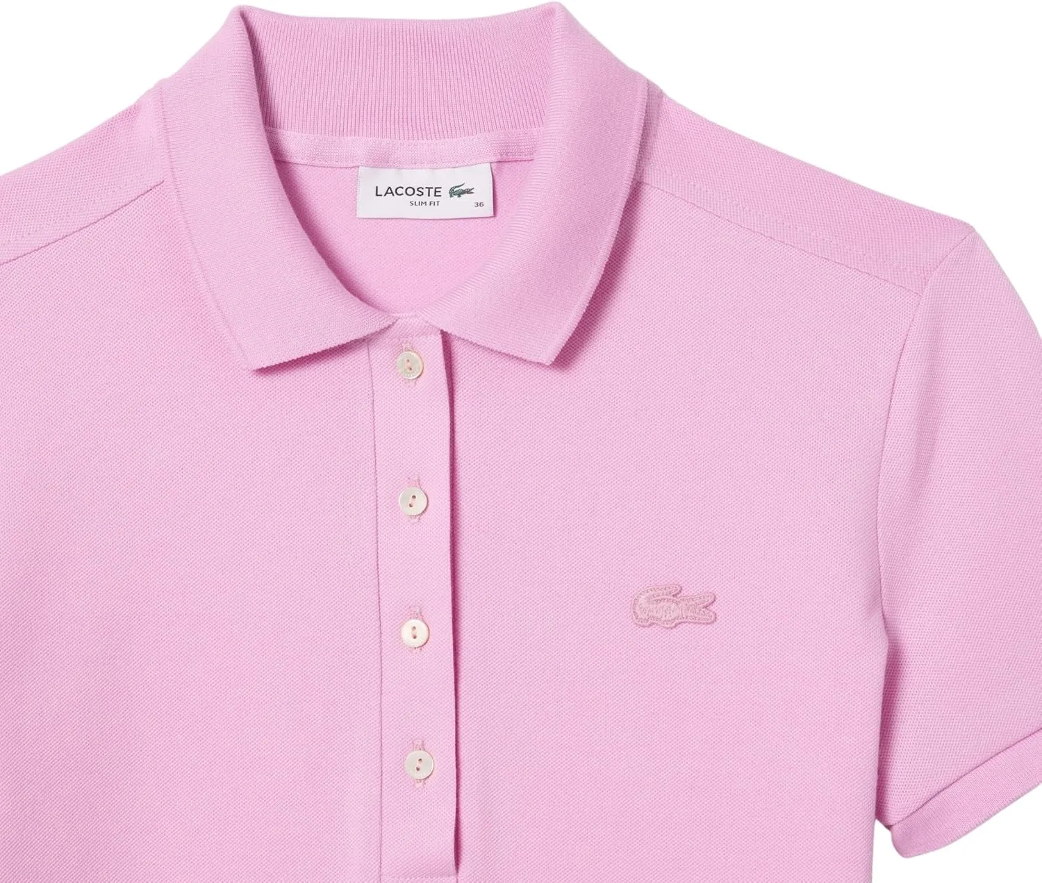 Поло Lacoste L.12.d Slim Fit Stretch Mini Piqué, приталенный крой, джелато — фото 2
