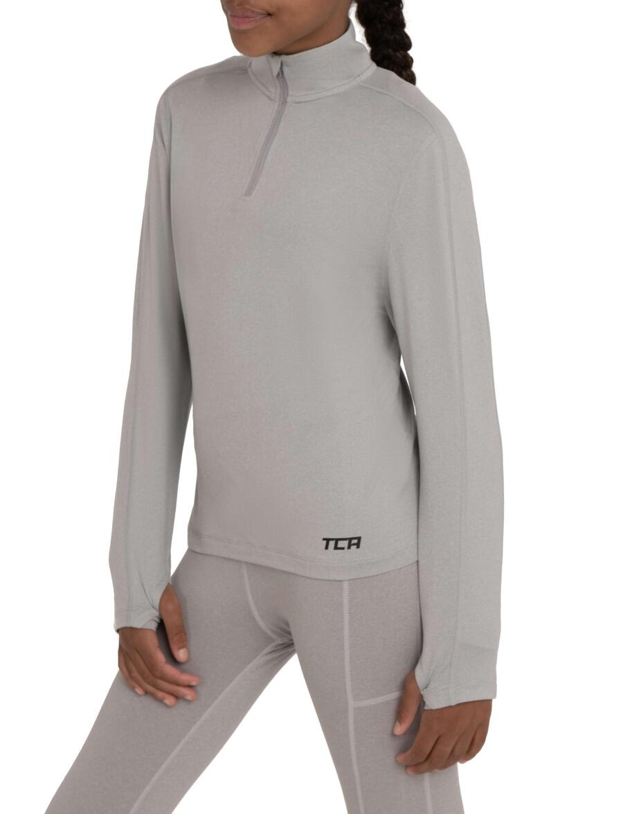 

TCA Легкая быстросохнущая рубашка для бега для девочек с карманом на молнии