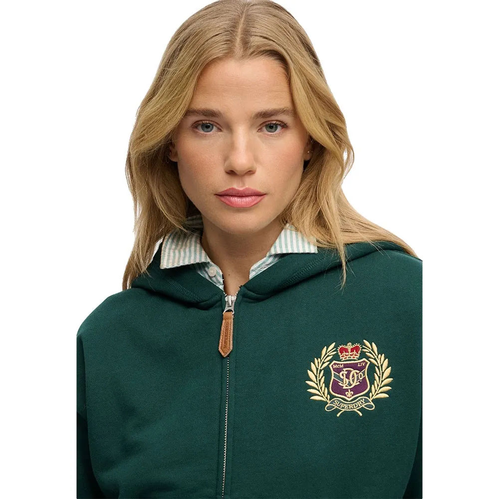 Толстовка Superdry Country Club на молнии, зеленый — фото 3