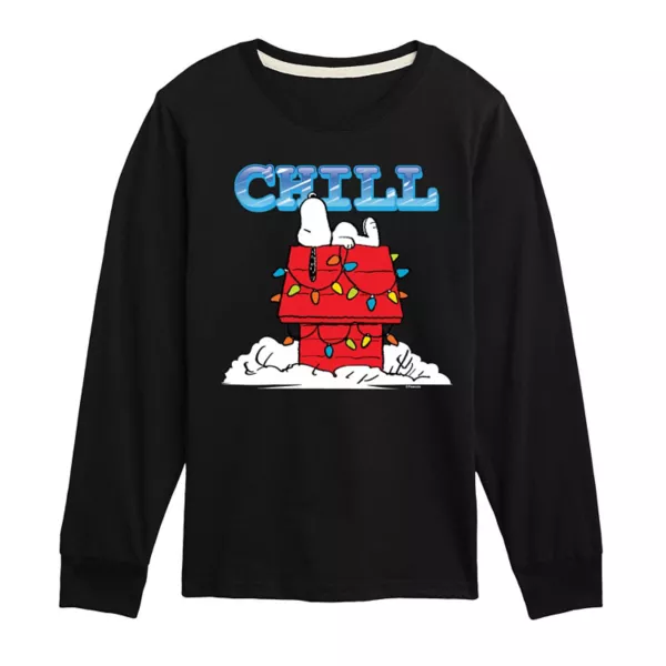 

Футболка с длинным рукавом и принтом «Peanuts Snoopy Chill» для мальчиков 8-20 лет Licensed Character, черный