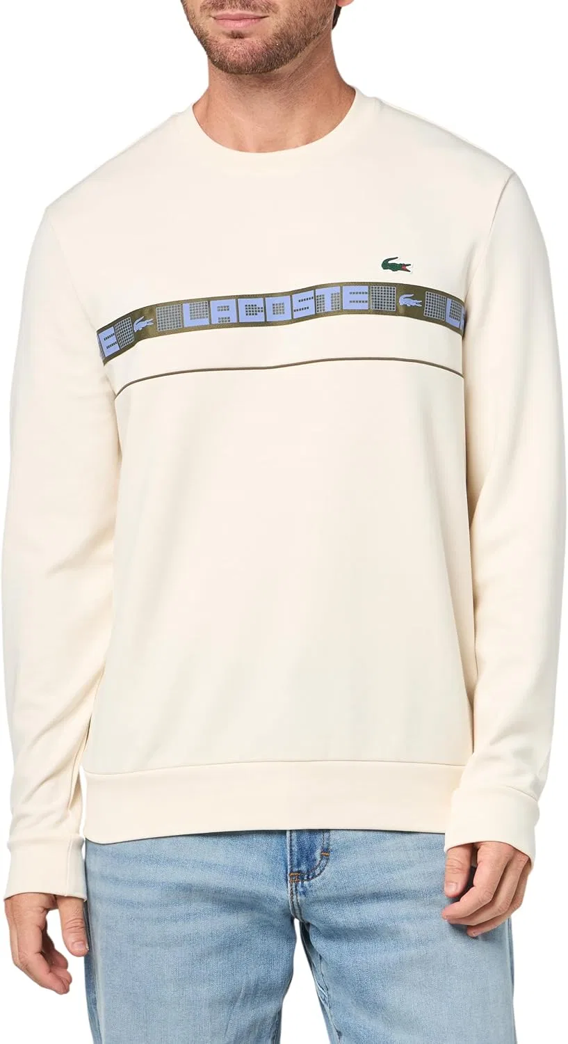 Мужская теннисная толстовка Lacoste с фирменной полосой