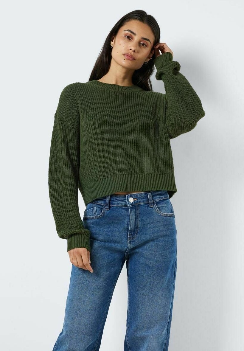 

Свитшот Noisy May NMMAYSA L/S O-NECK NOOS, цвет kombu green