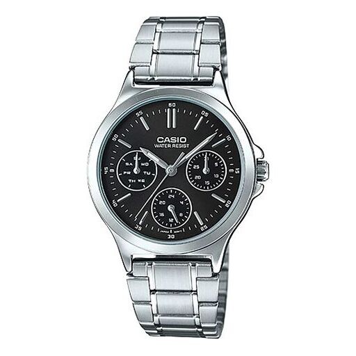

Часы CASIO Waterproof Quartz Silver/ Black Analog, черный