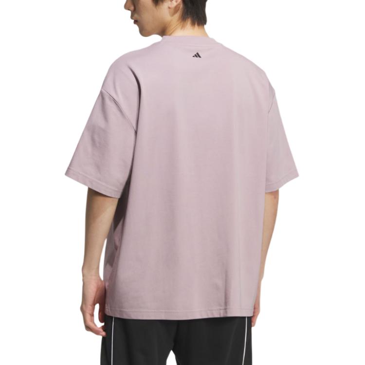 Футболка мужская basketball ss25 slogan t shirt Adidas, мягкий фиолетовый — фото 3
