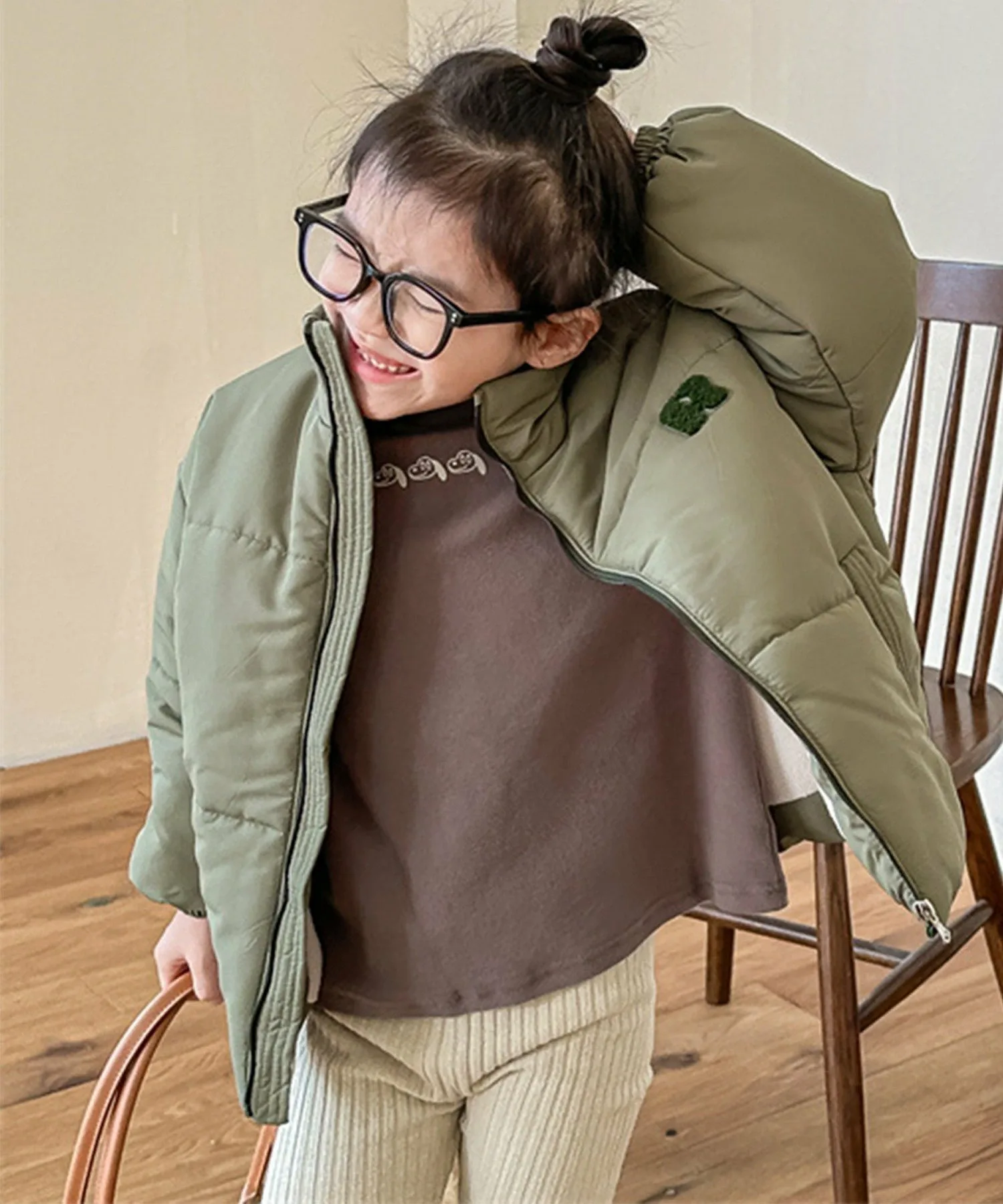 Стеганая куртка Aimoha Kids, green — фото 4