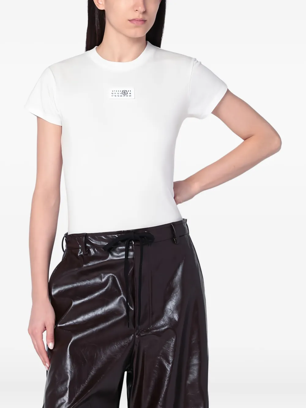 

Футболка из хлопка с цифровой маркировкой MM6 Maison Margiela, белый