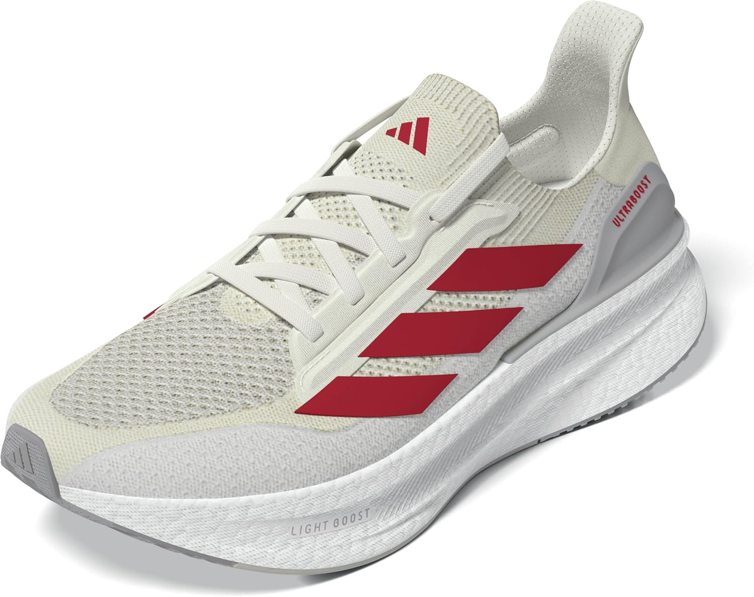 

Мужские кроссовки Adidas Ultraboost 5X для бега, слоновая кость / ярко-алый / хрустально-белый