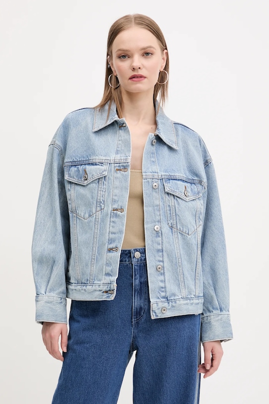 

Хлопковая куртка Abercrombie & Fitch, синий