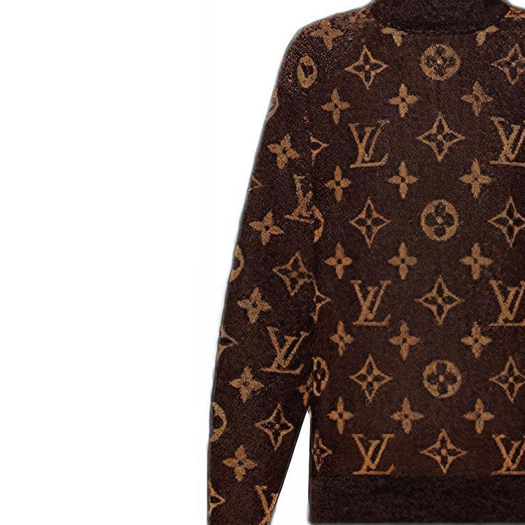 Свитер женский Louis Vuitton с высоким горлом, коричневый — фото 4