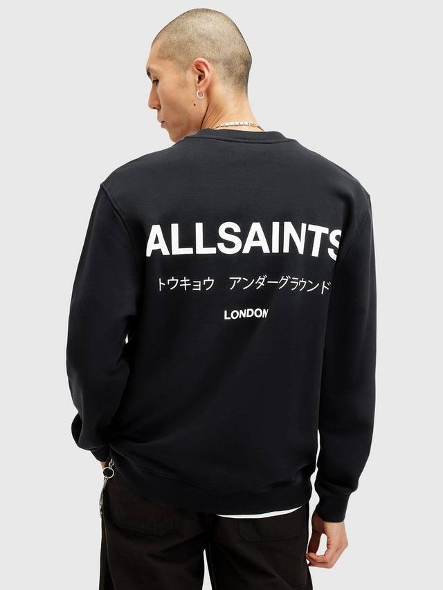 Свободная толстовка с круглым вырезом Underground AllSaints, Black — фото 2