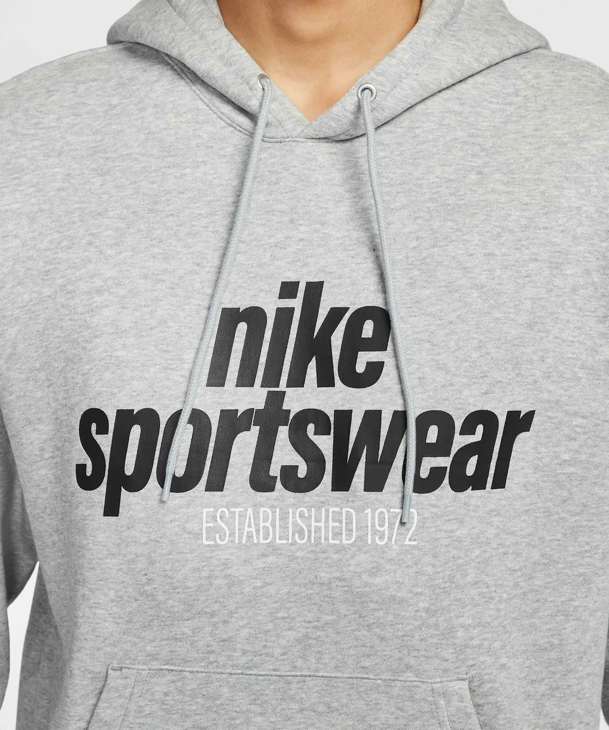 Толстовка Nike Club мужская флисовая пуловер тёмно-серый — фото 4