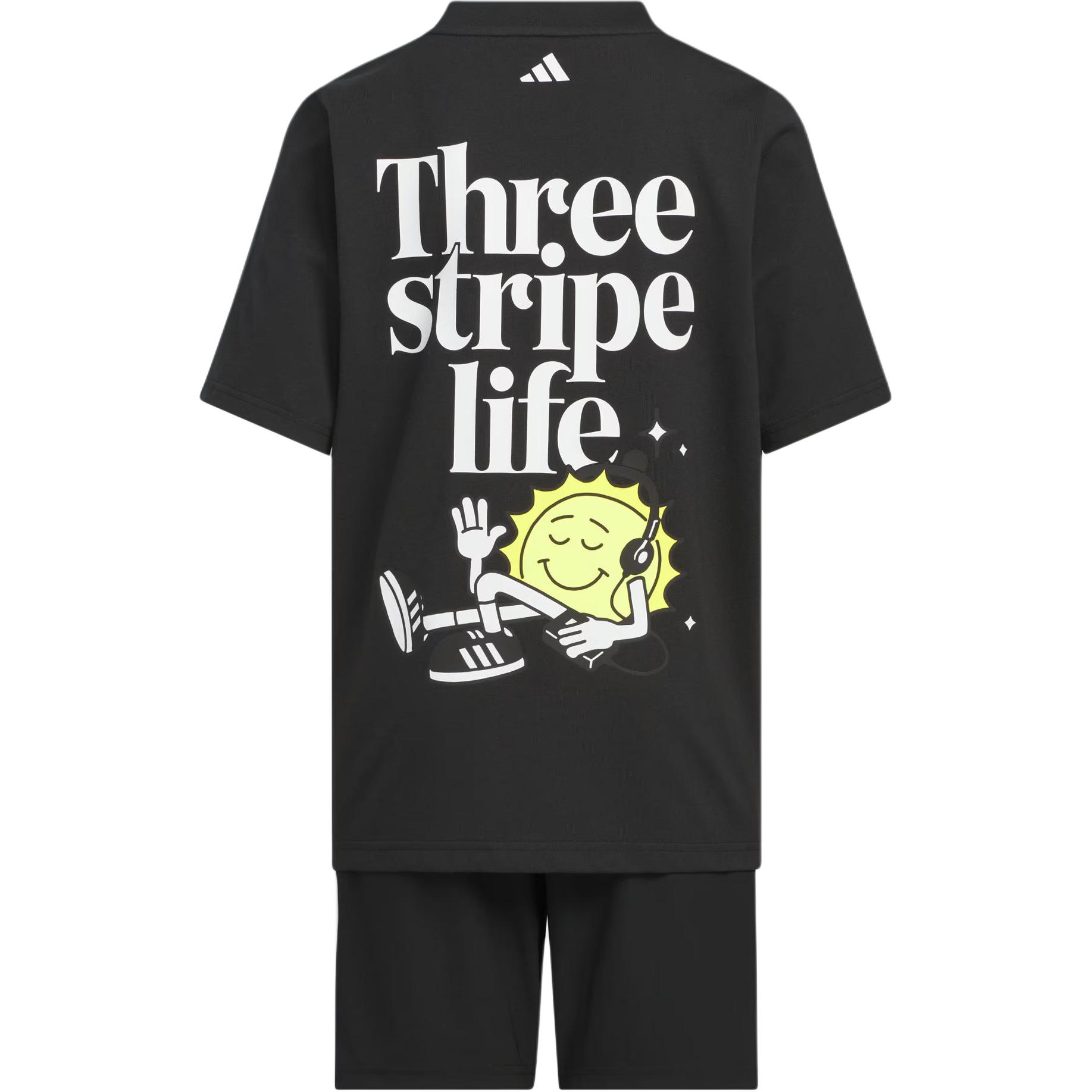 Adidas Повседневный спортивный комплект GRAPHIC TEE Black/White для детей 3-7 лет — фото 3